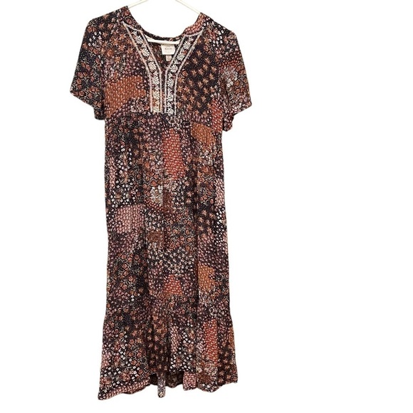 Knox Rose Patchwork Ladies Flowy, Pullover Floral, Casual, Embroidery, Ruffle‎ S - Picture 6 of 16